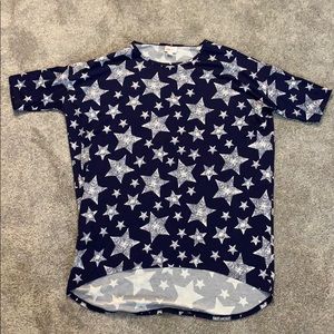 LuLaRoe Irma Navy with white stars